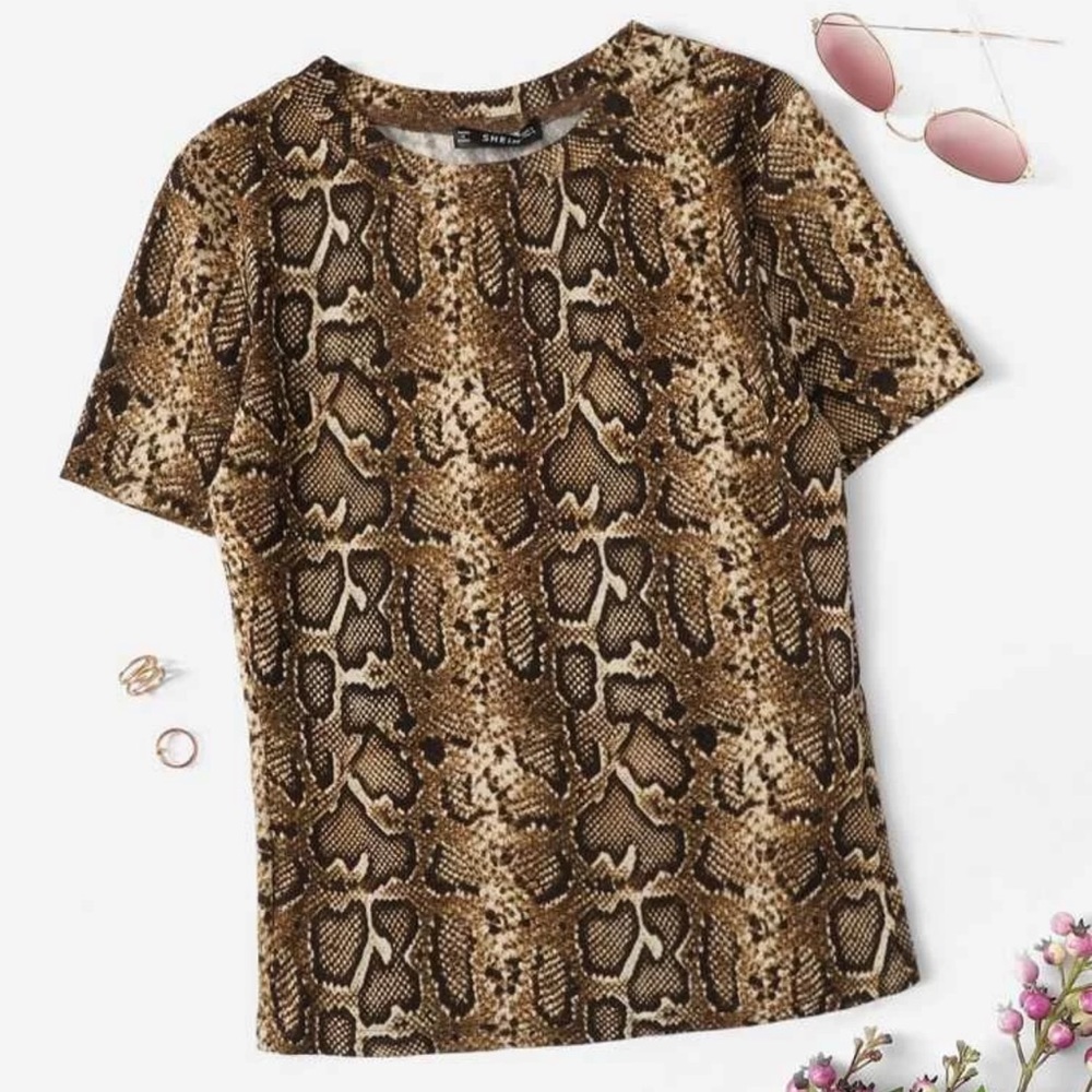 Snakeskin Print Tee